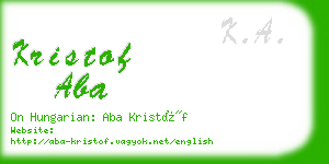 kristof aba business card